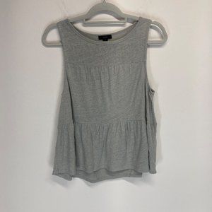 J.Crew gray tiered tank top linen small